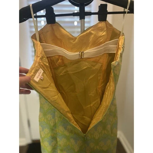 Vintage Marylou Bustier Corset Dress In A Floral Lily Print- Size 6 (fits small) - Picture 6 of 12